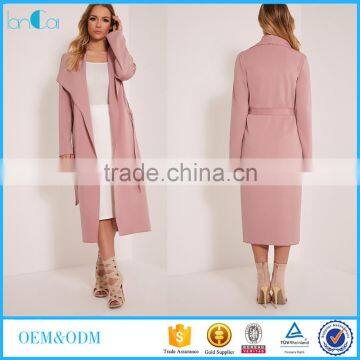 2016 Warm winter fashion rose scuba waterfall coat LC80420-S