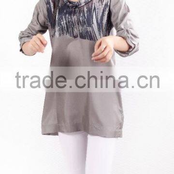 High Quality 3/4sleeve Fashion Silk Women Blouse 2015 photo-2