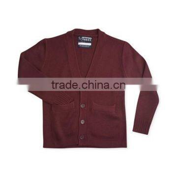 Boys' Uniform Regular Fit Anti-Pill V-Neck Cardigan
