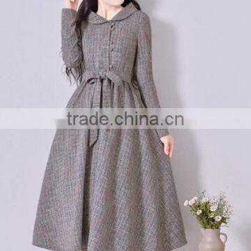 Long Trendy Lady Dress Coat, Gray Color photo-2