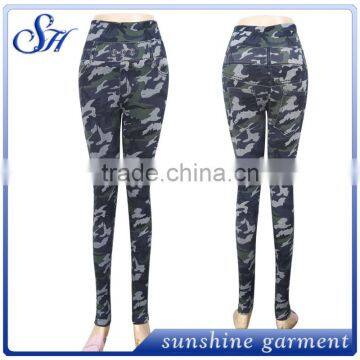 Custom Women Fitness Sports Leggings With Camo 2017 Spot Drill Design photo-4