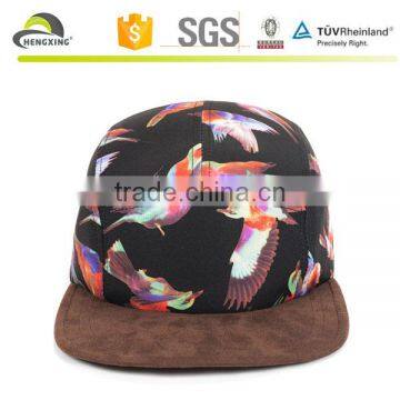 5 Panel Camp Hat Eagle Birds Printed Black Custom-made 5 Panels Cap photo-2