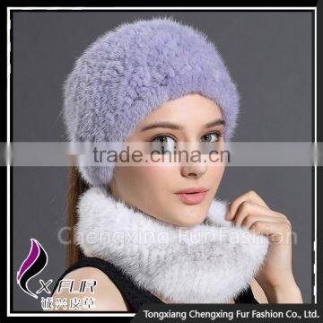 CX-E-39A 2016 Winter Fashion Knit Mink Fur Head Band