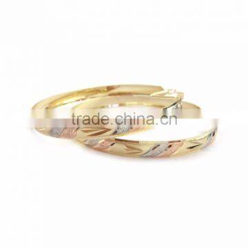 Latest 6mm Diamond cut 3 tone bangles earring