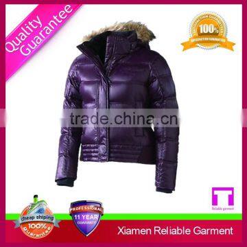 High quality women down coat with fur collar