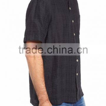 Tonal Plaid Men's Button up Long Tshirt photo-3