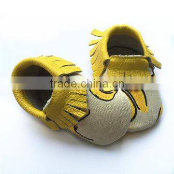 Genuine Leather Canvas Baby Shoes Baby Moccasins photo-2