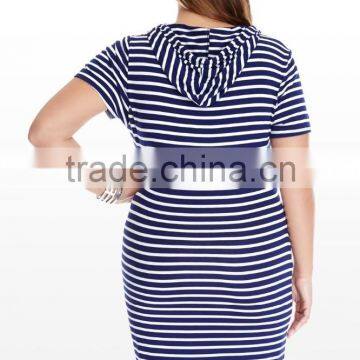 Classic Stripe Details Front Pocket Plus Size Dress,women Plus Size Clothing photo-3