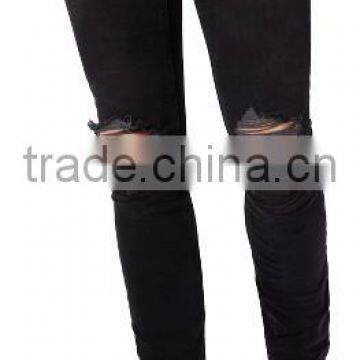Black Man Jean Fahsion Skinny Jean Men's Ripped Skinny Fit Jeans photo-2