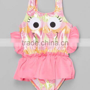 New Fashion Girl Beachwear With Pink Fish Skirted One-Piece Girl Swimsuit Girls Wear G-NP-S905-336