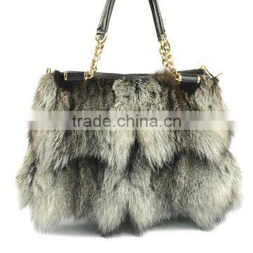 2016 New Arrival Fashion Bags Color Genuine Fox Fur Leather Women Handbag photo-4