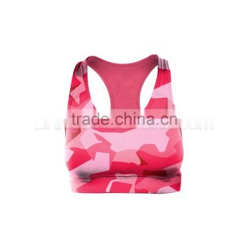 Pink Camouflage Compression Push Up Yoga Bra for daily workout in style