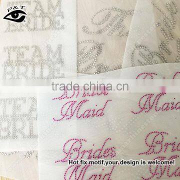 Bride Rhinestone Transfers Hot Fix Rhinestone Wedding Motifs Crystal Heat Transfers for Clothing photo-2
