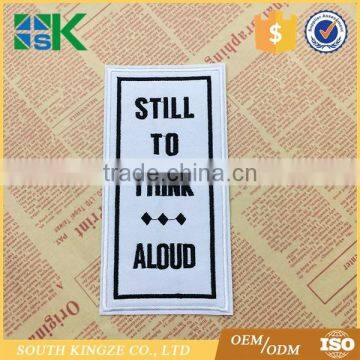 Wholesale White Embroidered Letter Patches Custom for Clothes Still to Think Patches photo-2