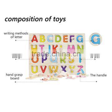 2017 Toys Puzzle Wooden Toy Letters Puzzle Wooden Alphabet Learning Toy photo-5