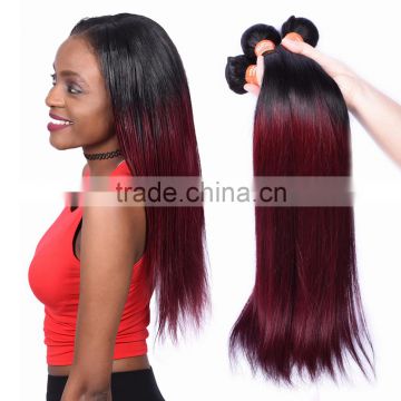 new arrivals T1B/burg# ombre brazilian virgin hair, top quality 7a unprocessed virgin brazilian human hair extensions