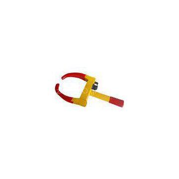 Yellow And Red Vehicle Car Wheel Locks , Rustproof Remote Control Parking Lock