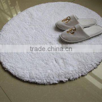 Hotel bath rug,round cotton shaggy rug,cotton washable bath rug