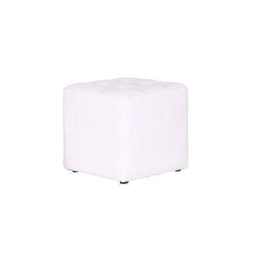 White Leather Storage Stool