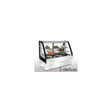 Curved Cold Bakery Food Display Showcase Orchid Cake Showcase Tempered Glass