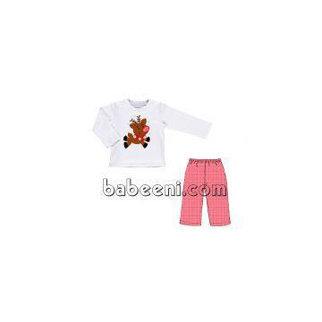 Adorable reindeer applique boy pants set for Christmas - BB736