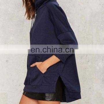 Ladies Oversized Silhouette Classic Pocket Slit Sweatshirt photo-2