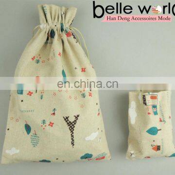 Customized size printing gift jute fabric cotton bag