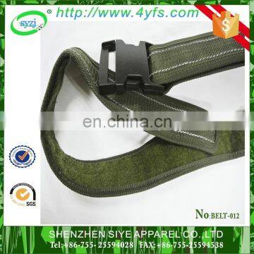 Military green Tactical Custom Nylon Belt with plastic Buckle