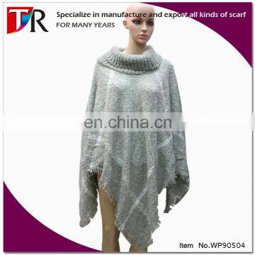 2015 Most Popular 100% Acrylic Knitting Acrylic Poncho Scarf