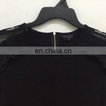 The Shoulder Lace Stitching Long-sleeved Blouse photo-4