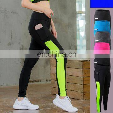 Elastic fitness yoga women's trousers side pockets running tight slim leggings