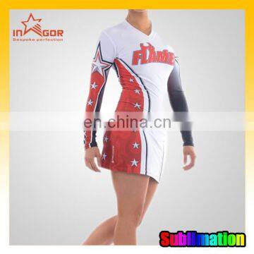 Long sleeves heat Infused cheerleading uniform designs