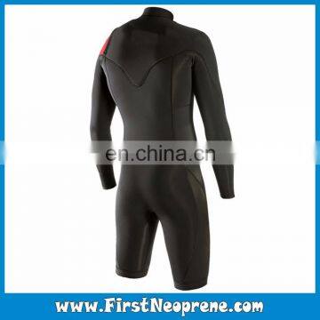 Custom Fit 2/3MM Premium Neoprene CR Men Long Sleeve Watersports Shorty Wetsuit photo-2