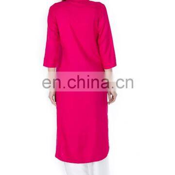 Designer High Low Hem Front With Buttons 100% Viscose Fabric Lady Tunic Kurta Manufacturer photo-2