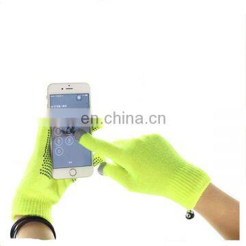 Fashion acrylic custom knit touching gloves