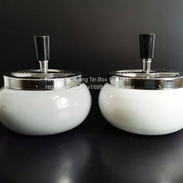 Round Tins With Lids Surface Offset Printing Ashtry Tin Can photo-2