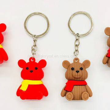 Plastc Animal Key Chain /3cm Colorful Plastic Key Ring Gift photo-4