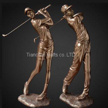 Handcraft Bronze Golf Statue, Lost Wax Casting Bronze Sport Style Statue photo-2