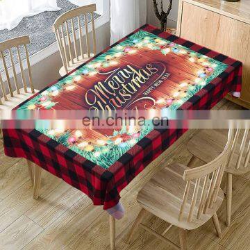 christmas design checkered printed table cloth tablecloth