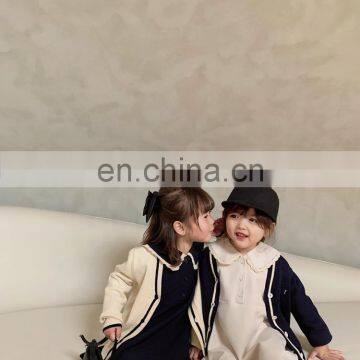 6504/Color Blocking High Quality Spring Baby Girls Cotton Coat Simple Fashion Casual Knit Cardigan Sweater