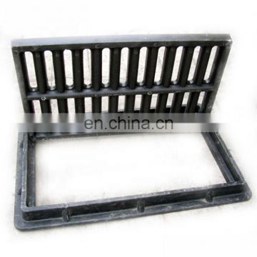 EN124 heavy duty ductile casting iron drain gutter grating with frame