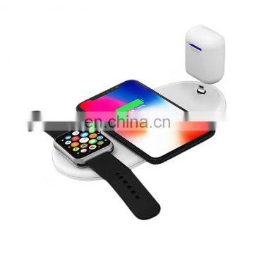 New Trend 3In1 QI Wireless Charger Commonly Used Accessories & Parts Mobile Phone & Earphone & Watch 10w Wireless Phone Charging