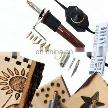 wood burning design tools used for wood carving and burning pen with temp controller hot selling wood engraving pen kit