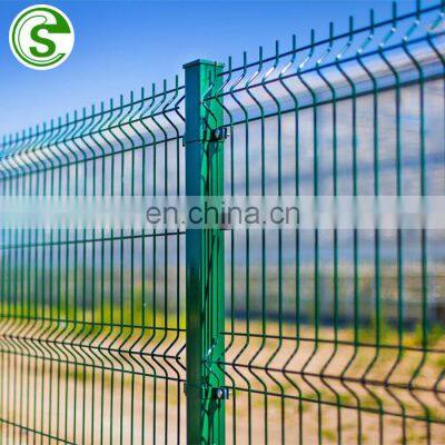 Rigid heavy gauge PVC coated black welded wire mesh fence for boundary wall