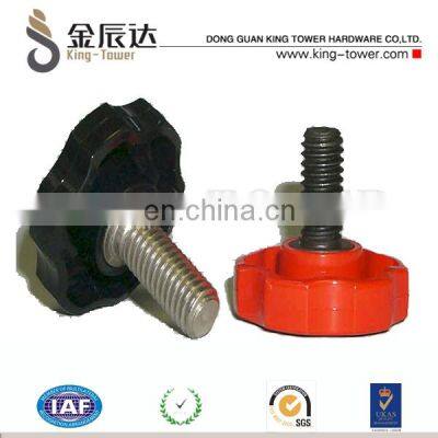 plastic head star shaped thumb screw /thumb knob screw (with ISO and RoHS certification)