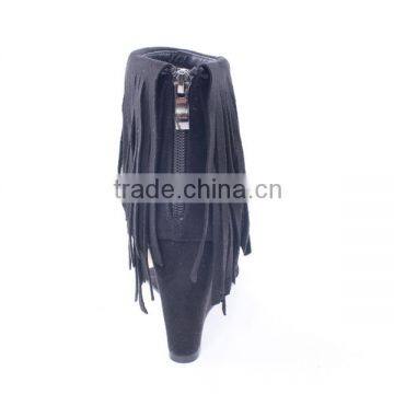 2016 Latest Fashion New Designs Wedges Lady Suede Upper Long Tassel Sandals Shoes photo-5