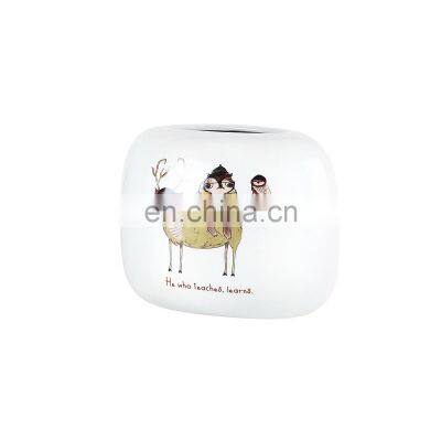 Modern Nordic Colored Painting White Porcelain Home Terrace Decoration Ceramic Vases For Flower