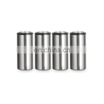 custom printed vacuum insulated double walled metal glitter stainless steel insulated can cooler