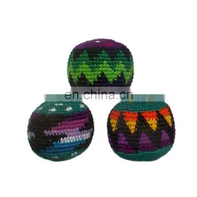 Children Artificial eco friendly sports logo printing custom sand filled recycling knit ball with Customized Logo