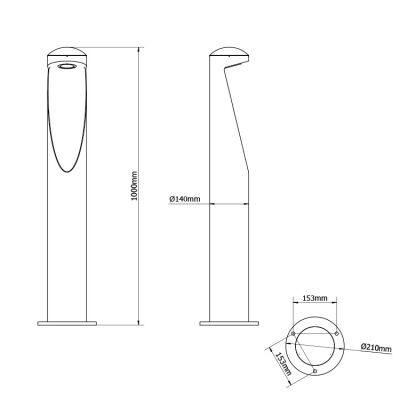 LED Architectural Bollard Lighting for Garden Pathway photo-3